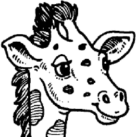 A coloring page of giraffe