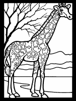 A coloring page of giraffe