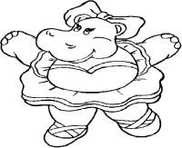 A coloring page of hippopotamus