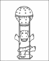 A coloring page of hippopotamus