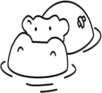 A coloring page of hippopotamus