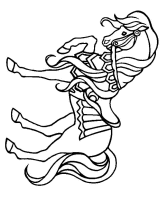 A coloring page of horse