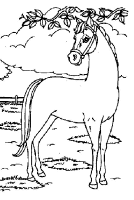 A coloring page of horse