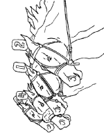 A coloring page of horse
