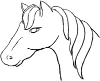 A coloring page of horse