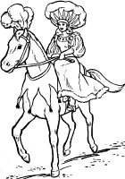 A coloring page of horse