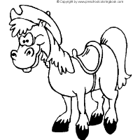 A coloring page of horse