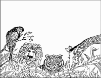 A coloring page of lion