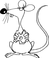 A coloring page of mice