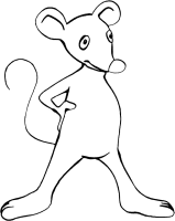 A coloring page of mice