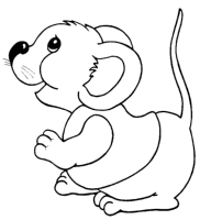 A coloring page of mice