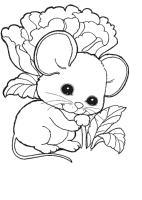 A coloring page of mice