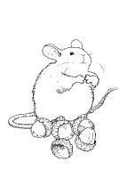 A coloring page of mice