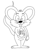 A coloring page of mice