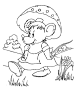A coloring page of mice