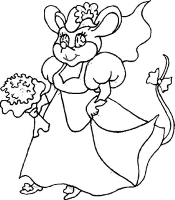 A coloring page of mice