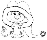 A coloring page of mice