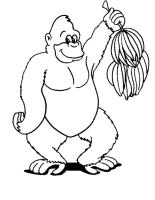 A coloring page of monkey