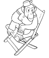 A coloring page of monkey