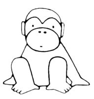 A coloring page of monkey