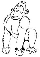 A coloring page of monkey