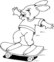 A coloring page of rabbit