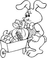 A coloring page of rabbit