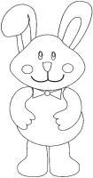 A coloring page of rabbit