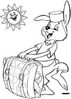 A coloring page of rabbit