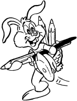 A coloring page of rabbit