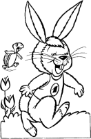 A coloring page of rabbit