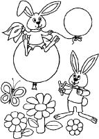 A coloring page of rabbit