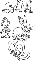 A coloring page of rabbit