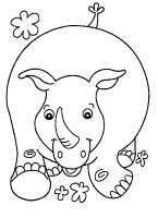 A coloring page of rhinoceros