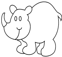 A coloring page of rhinoceros