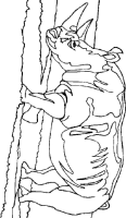 A coloring page of rhinoceros