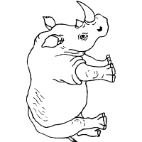 A coloring page of rhinoceros