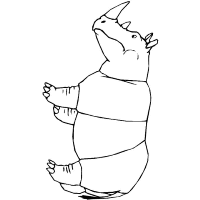 A coloring page of rhinoceros