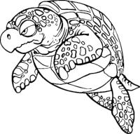 A coloring page of turtle