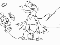 A coloring page of turtle