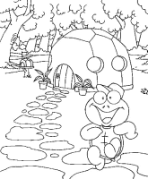A coloring page of turtle