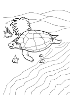 A coloring page of turtle