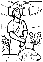 A coloring page of daniel