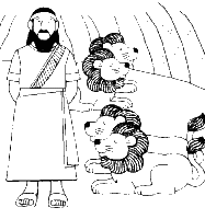 A coloring page of daniel