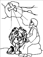 A coloring page of daniel