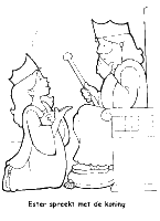 A coloring page of esther