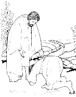 A coloring page of john