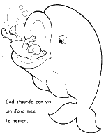 A coloring page of jona