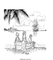 A coloring page of amistad