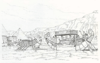 A coloring page of egypt